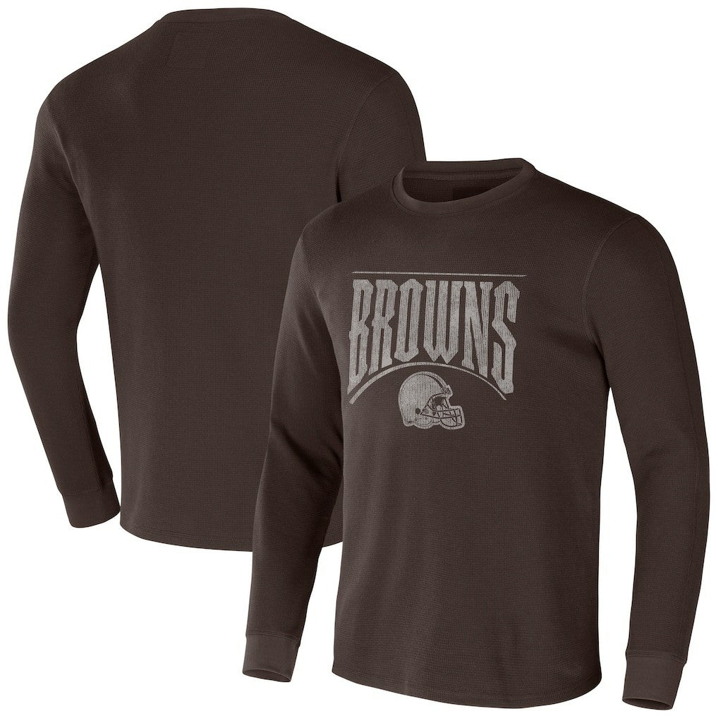Cleveland Browns NFL x Darius Rucker Collection Long Sleeve Thermal T-Shirt - Brown on sale