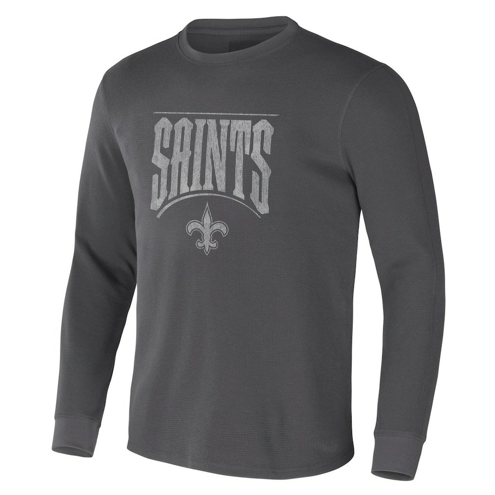 New Orleans Saints NFL x Darius Rucker Collection Long Sleeve Thermal T-Shirt - Charcoal online