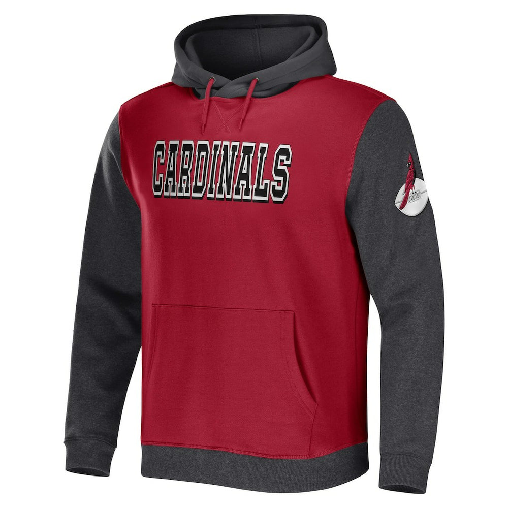 Arizona Cardinals NFL x Darius Rucker Collection Colorblock Pullover Hoodie - Cardinal/Charcoal discount