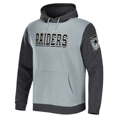 Las Vegas Raiders NFL x Darius Rucker Collection Colorblock Pullover Hoodie - Gray/Charcoal cheap