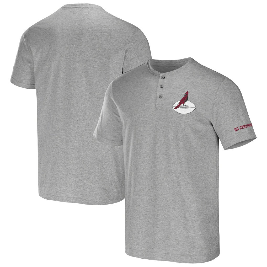 Arizona Cardinals NFL x Darius Rucker Collection Henley T-Shirt - Heather Gray for sale
