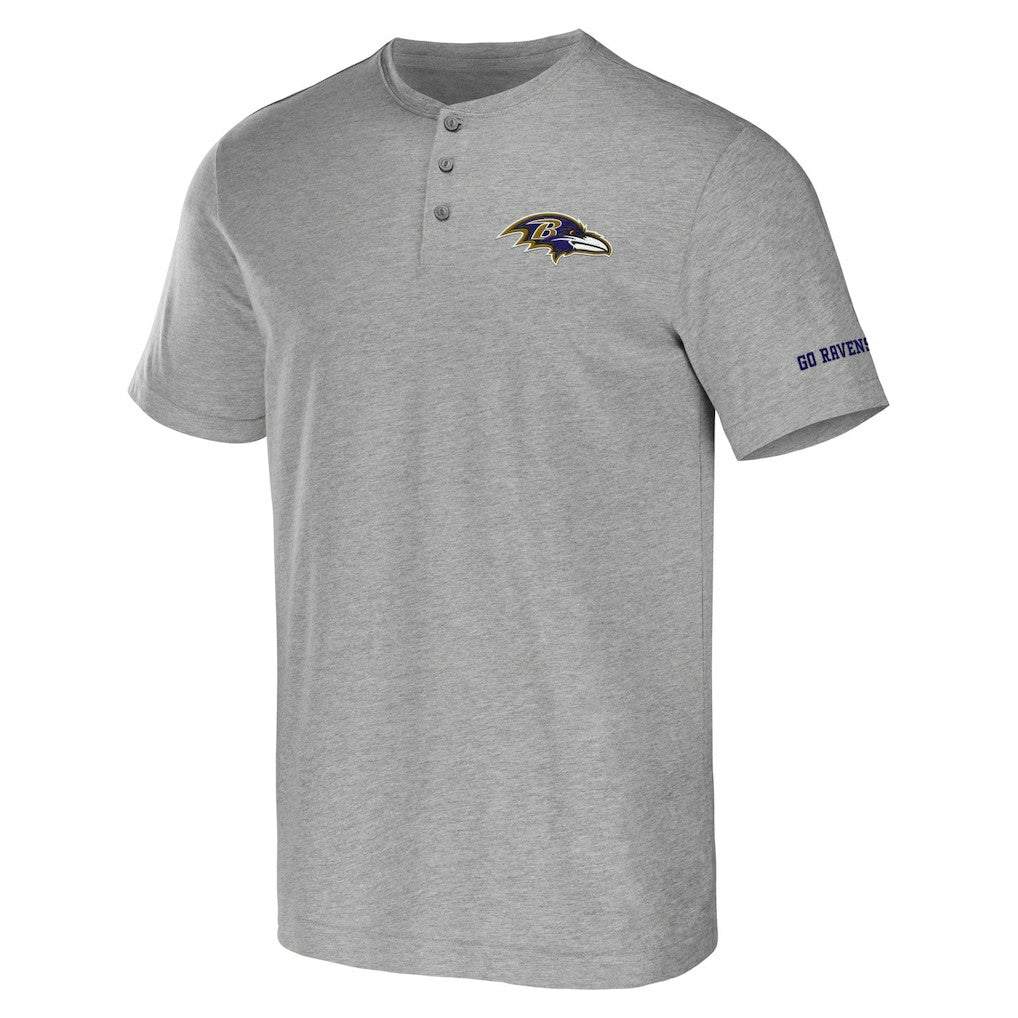Baltimore Ravens NFL x Darius Rucker Collection Henley T-Shirt - Heather Gray outlet