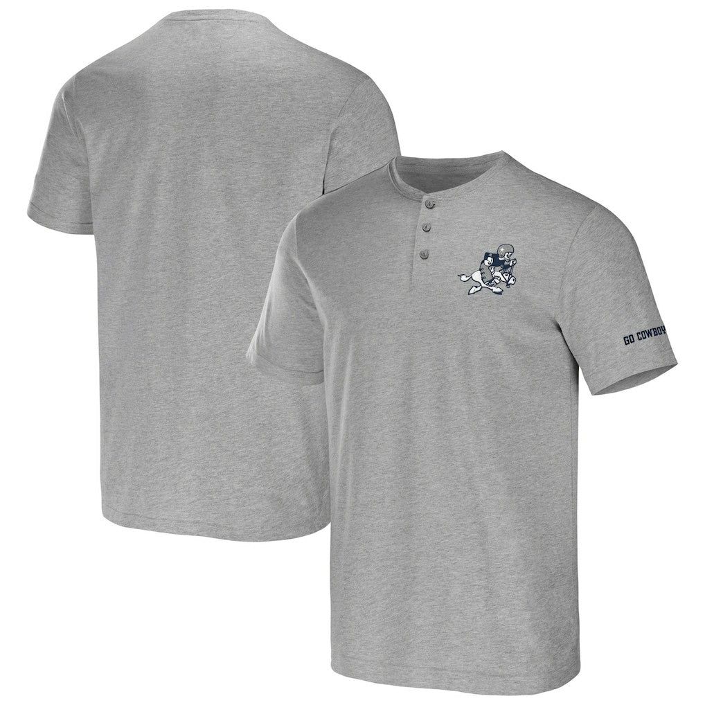 Dallas Cowboys NFL x Darius Rucker Collection Henley T-Shirt - Heather Gray online