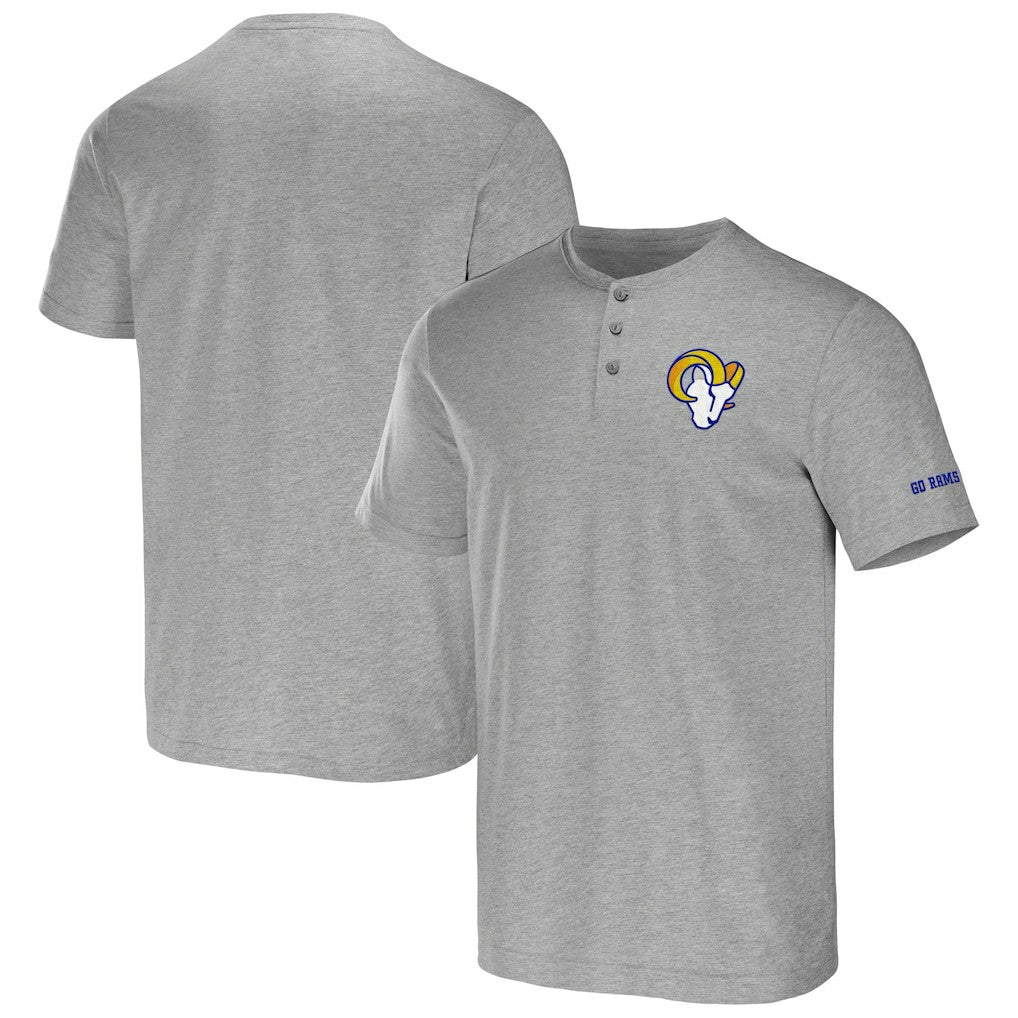 Los Angeles Rams NFL x Darius Rucker Collection Henley T-Shirt - Heather Gray outlet
