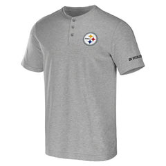 Pittsburgh Steelers NFL x Darius Rucker Collection Henley T-Shirt - Heather Gray sale