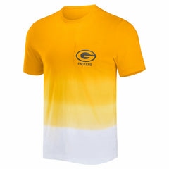 Green Bay Packers NFL x Darius Rucker Collection Dip Dye Pocket T-Shirt - Gold/White for sale