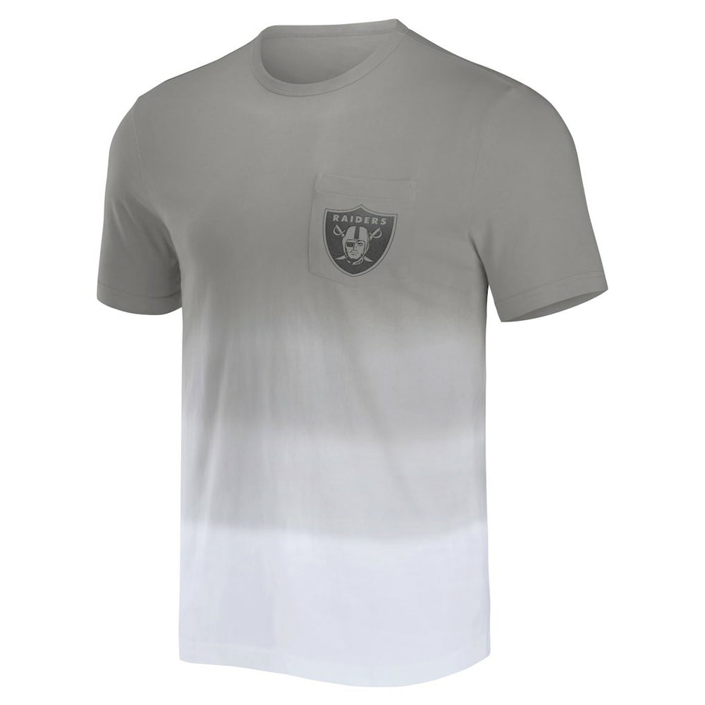 Las Vegas Raiders NFL x Darius Rucker Collection Dip Dye Pocket T-Shirt - Silver/White outlet
