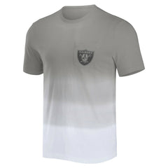 Las Vegas Raiders NFL x Darius Rucker Collection Dip Dye Pocket T-Shirt - Silver/White outlet