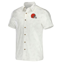 Cleveland Browns NFL x Darius Rucker Collection Woven Button-Up T-Shirt - White cheap