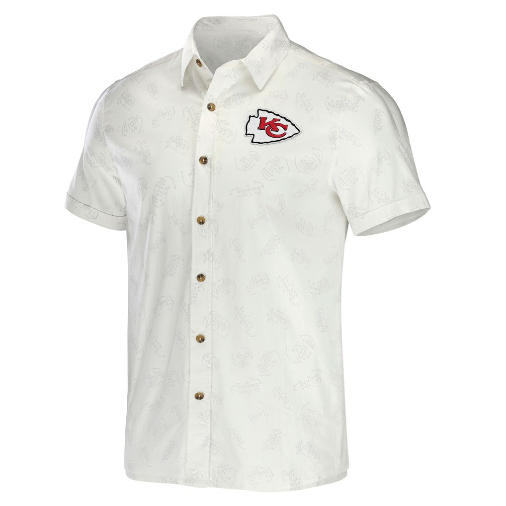 Kansas City Chiefs NFL x Darius Rucker Collection Woven Button-Up T-Shirt - White discount