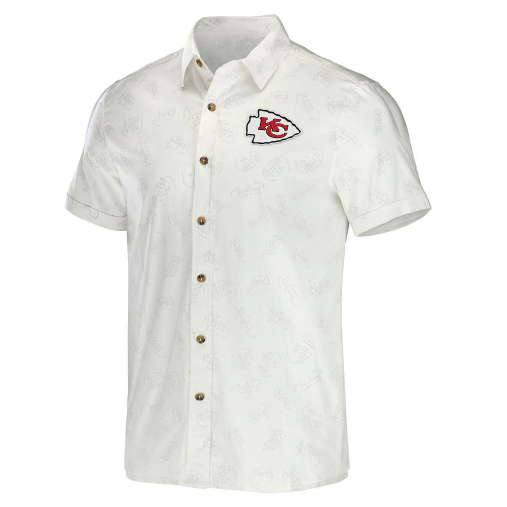 Kansas City Chiefs NFL x Darius Rucker Collection Woven Button-Up T-Shirt - White discount