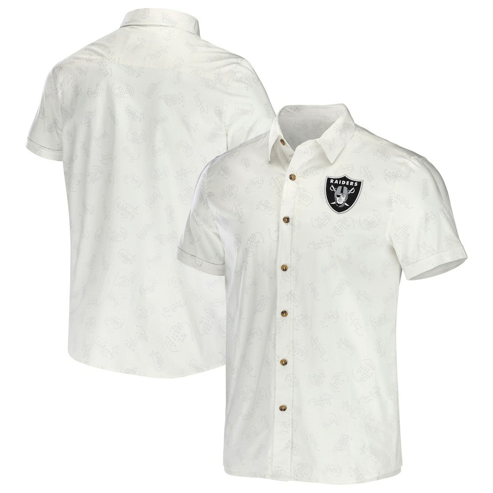Las Vegas Raiders NFL x Darius Rucker Collection Woven Button-Up T-Shirt - White online