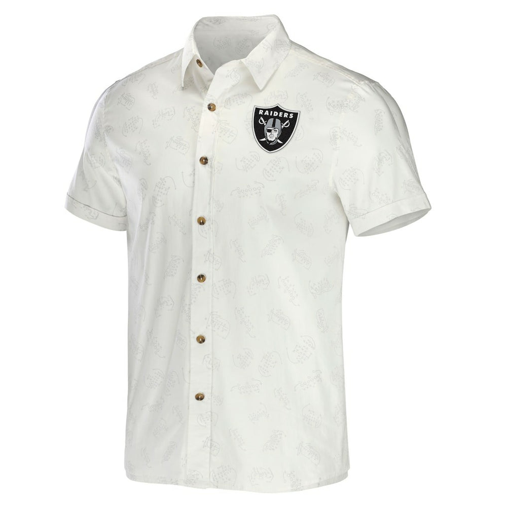 Las Vegas Raiders NFL x Darius Rucker Collection Woven Button-Up T-Shirt - White online