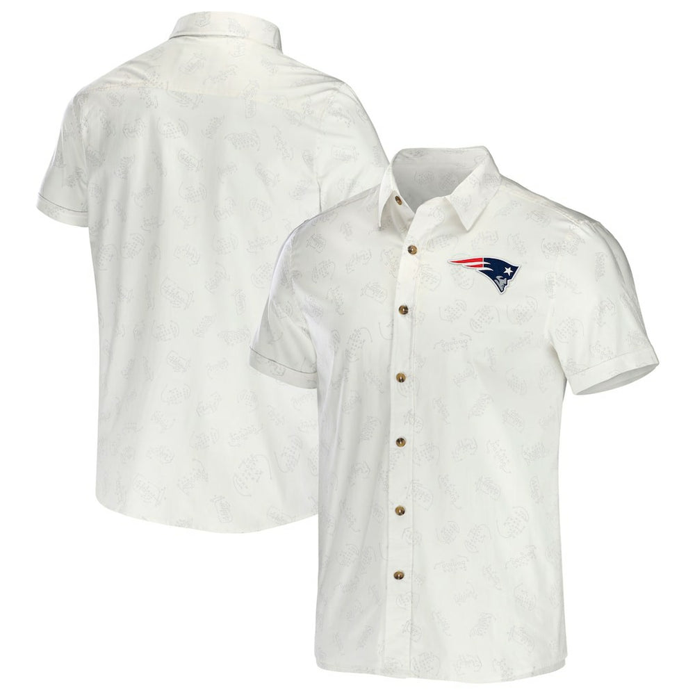 New England Patriots NFL x Darius Rucker Collection Woven Button-Up T-Shirt - White cheap