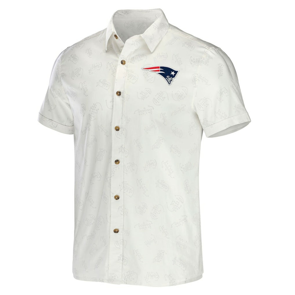 New England Patriots NFL x Darius Rucker Collection Woven Button-Up T-Shirt - White cheap