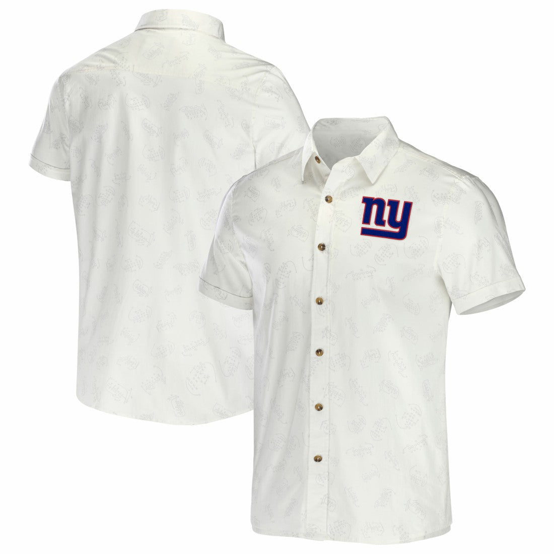 New York Giants NFL x Darius Rucker Collection Woven Button-Up T-Shirt - White discount