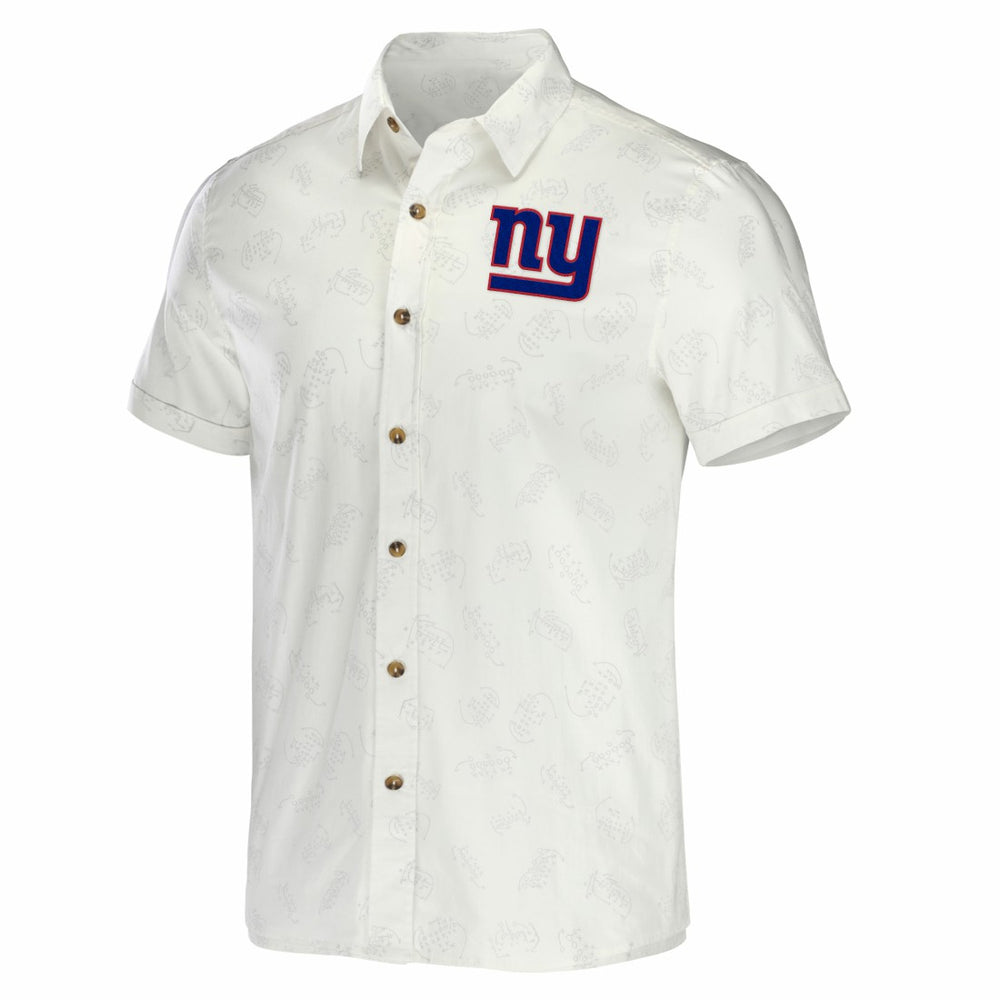 New York Giants NFL x Darius Rucker Collection Woven Button-Up T-Shirt - White discount