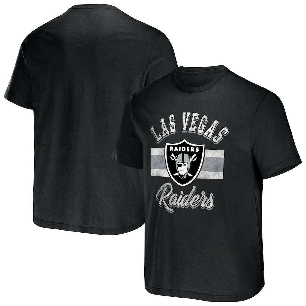 Las Vegas Raiders NFL x Darius Rucker Collection Stripe T-Shirt - Black discount