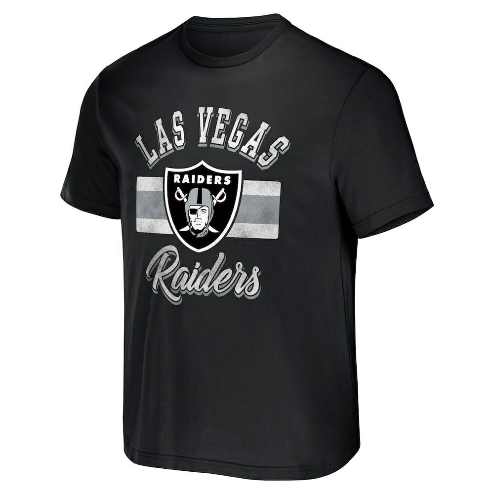 Las Vegas Raiders NFL x Darius Rucker Collection Stripe T-Shirt - Black discount