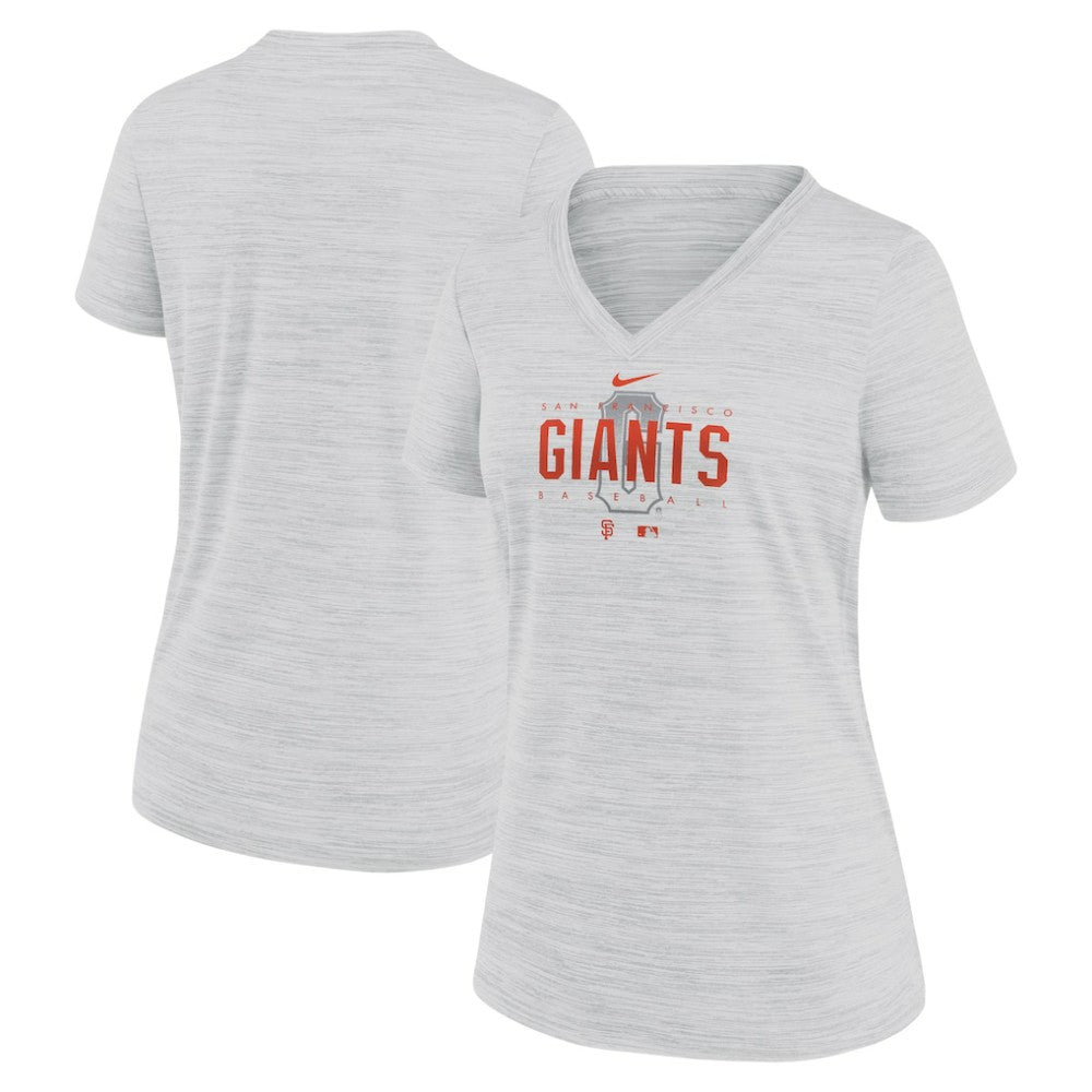 San Francisco Giants Women's City Connect Velocity Practice Performance V-Neck T-Shirt White