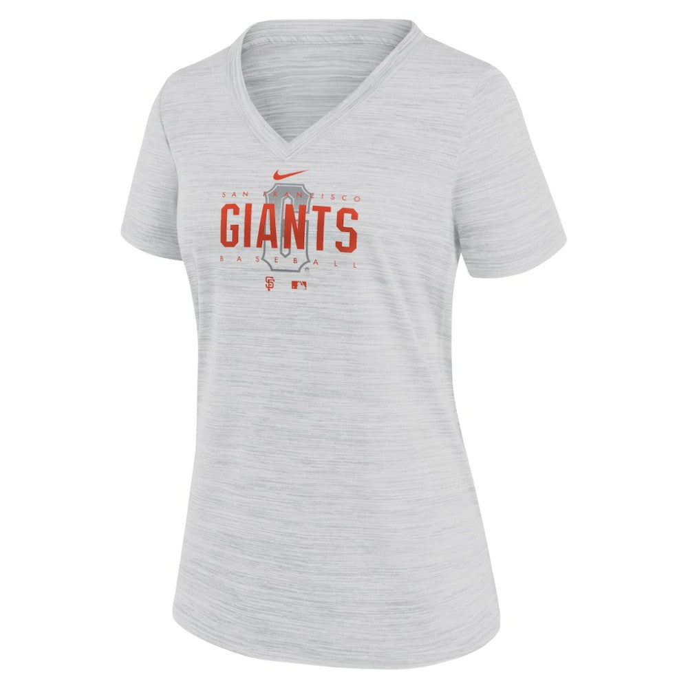 San Francisco Giants Women's City Connect Velocity Practice Performance V-Neck T-Shirt White