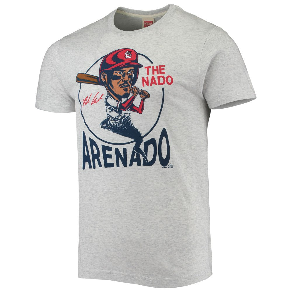 Nolan Arenado St. Louis Cardinals Homage Caricature Tri-Blend T-Shirt Gray