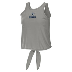 Dallas Cowboys WEAR by Erin Andrews Women's Open Back Twist Tie Tank Top - Gray on sale