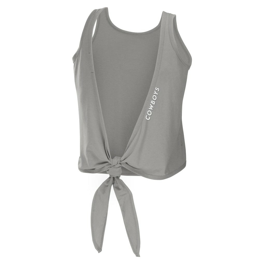 Dallas Cowboys WEAR by Erin Andrews Women's Open Back Twist Tie Tank Top - Gray on sale