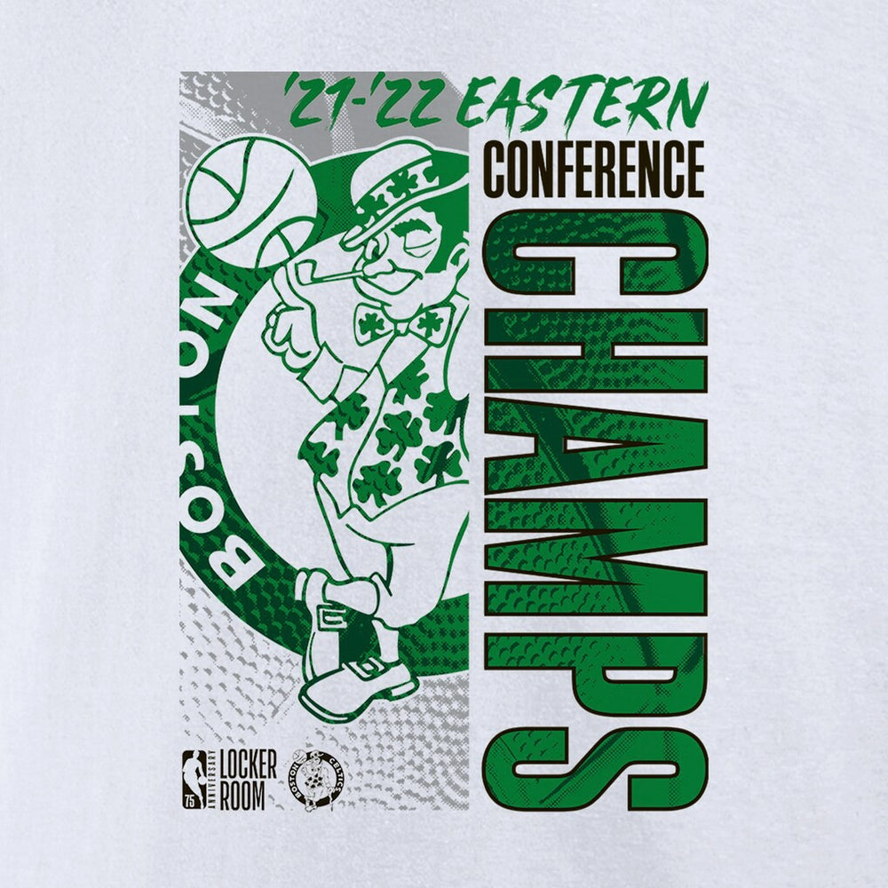 Boston Celtics Women's 2022 Eastern Conference Champions Plus Size Locker Room V-Neck T-Shirt - White for sale