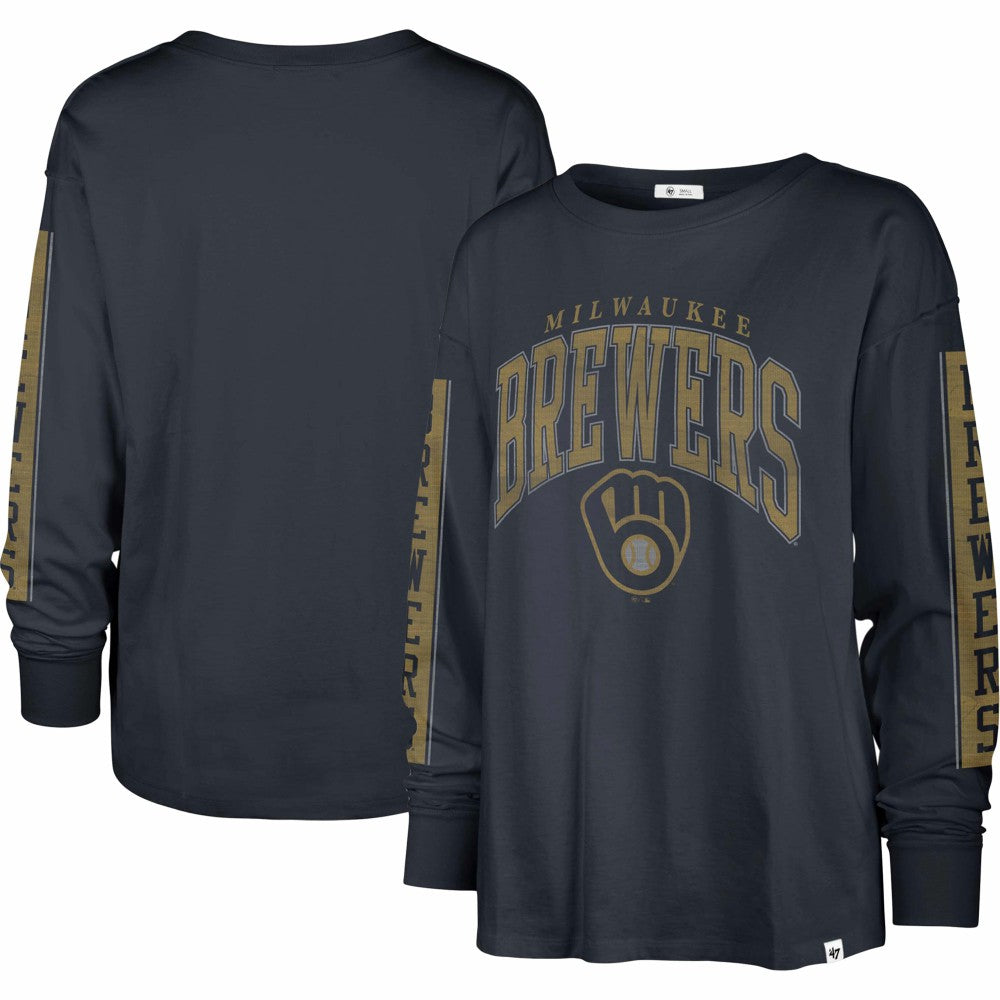 Milwaukee Brewers Women's Statement Long Sleeve T-Shirt Navy