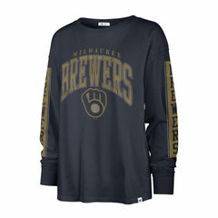 Milwaukee Brewers Women's Statement Long Sleeve T-Shirt Navy