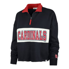 St. Louis Cardinals Women's Remi Quarter-Zip Cropped Top Navy