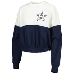 Houston Astros Women's Take Two Bonita Pullover Sweatshirt White/Navy
