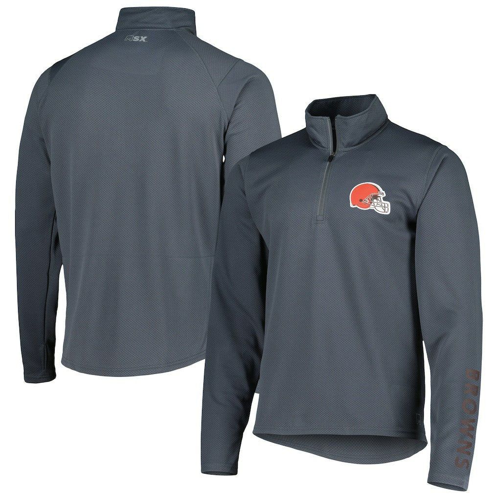Cleveland Browns MSX by Michael Strahan Half-Zip Pullover - Charcoal on sale
