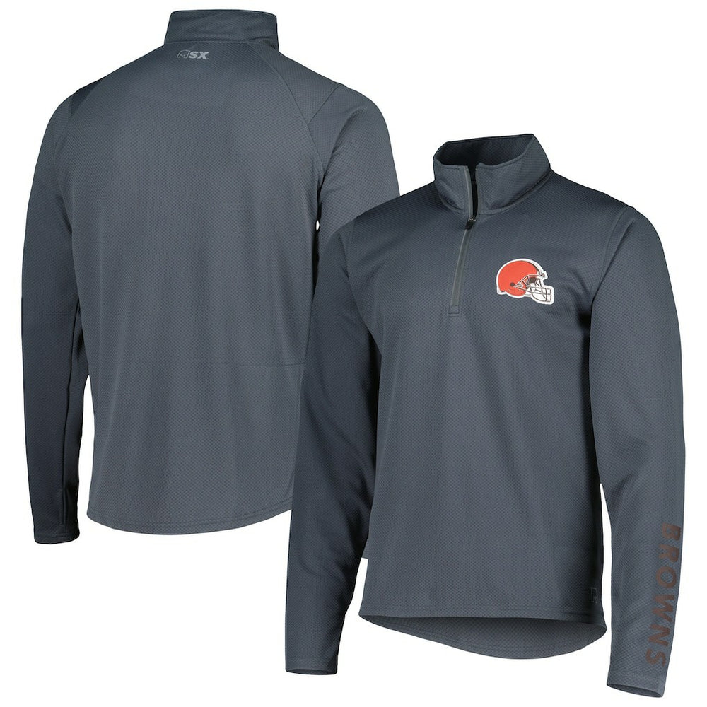 Cleveland Browns MSX by Michael Strahan Half-Zip Pullover - Charcoal on sale