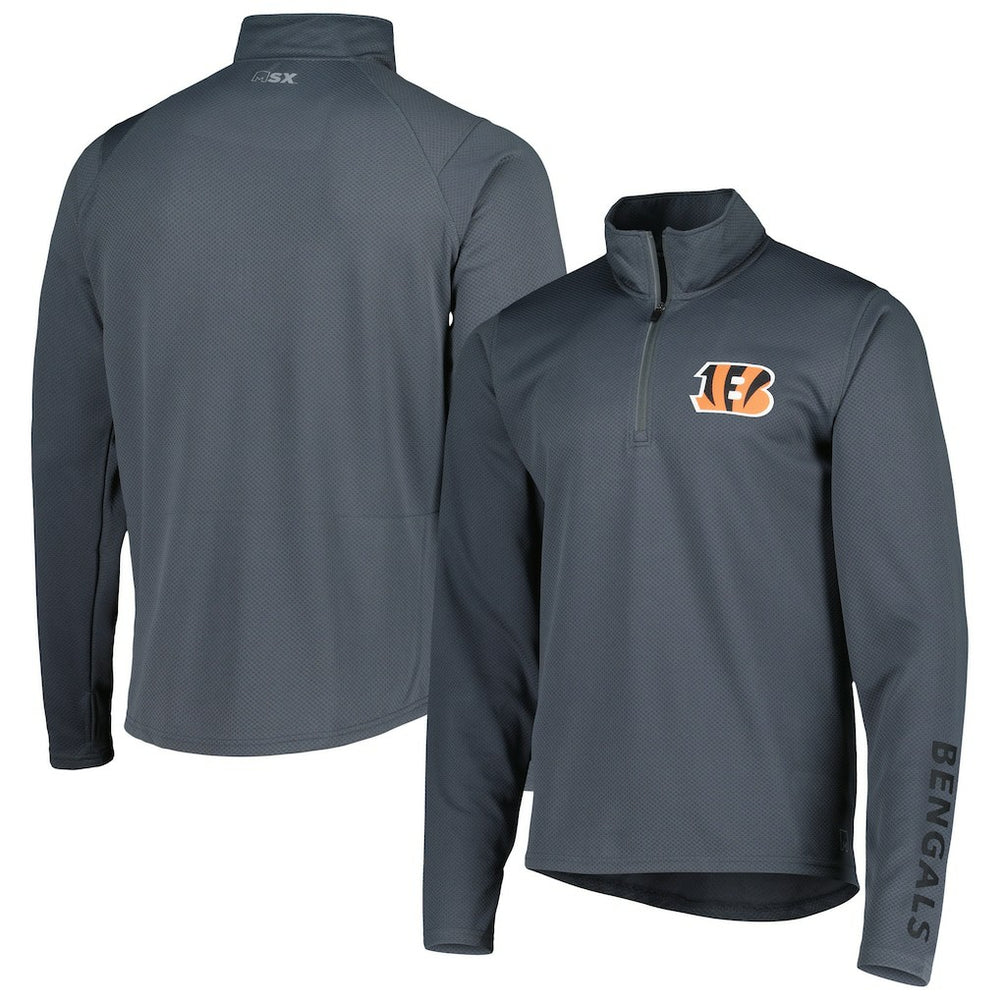 Cincinnati Bengals MSX by Michael Strahan Half-Zip Pullover - Charcoal cheap
