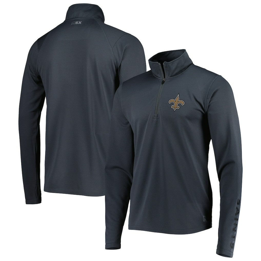 New Orleans Saints MSX by Michael Strahan Half-Zip Pullover - Charcoal discount