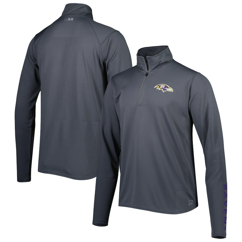 Baltimore Ravens MSX by Michael Strahan Half-Zip Pullover - Charcoal cheap