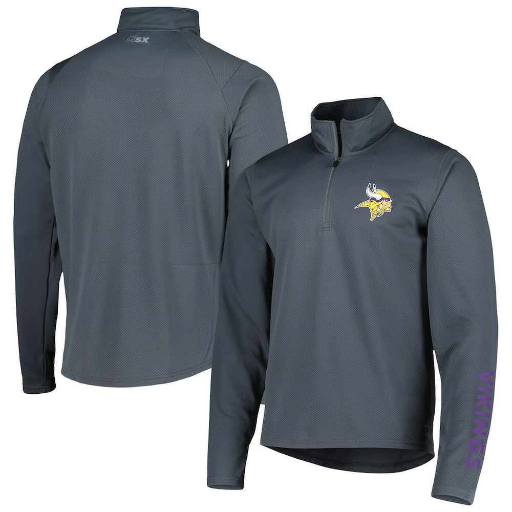 Minnesota Vikings MSX by Michael Strahan Half-Zip Pullover - Charcoal discount