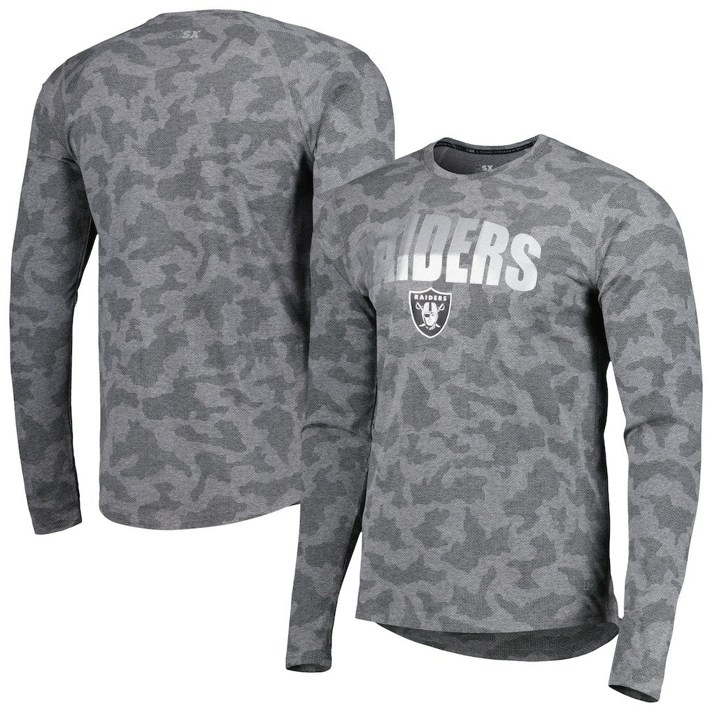 Las Vegas Raiders MSX by Michael Strahan Performance Camo Long Sleeve T-Shirt - Black online