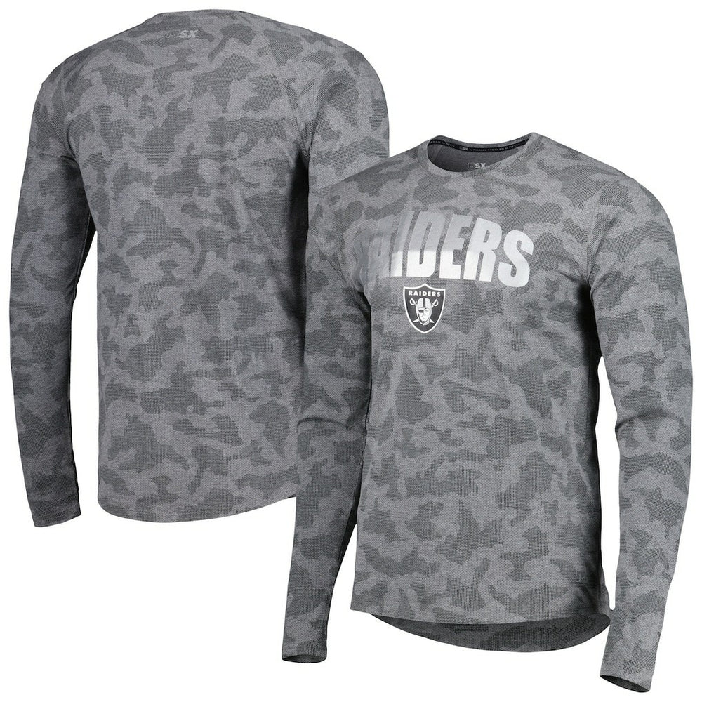 Las Vegas Raiders MSX by Michael Strahan Performance Camo Long Sleeve T-Shirt - Black online