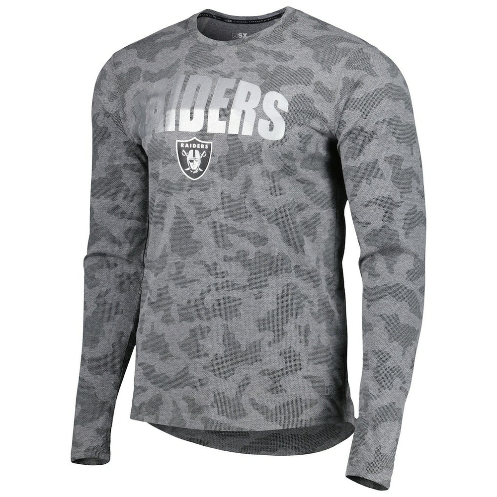Las Vegas Raiders MSX by Michael Strahan Performance Camo Long Sleeve T-Shirt - Black online
