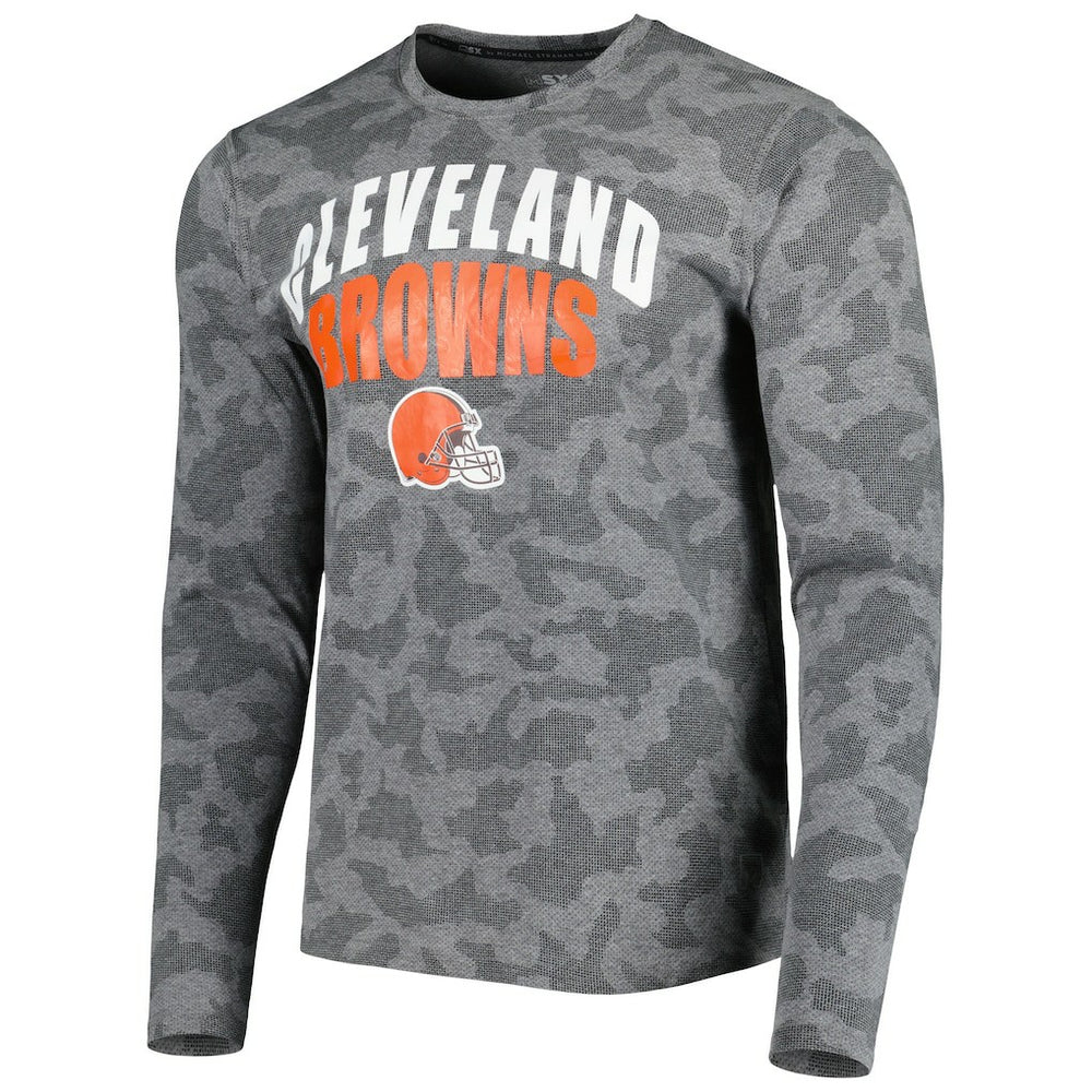 Cleveland Browns MSX by Michael Strahan Performance Camo Long Sleeve T-Shirt - Black discount