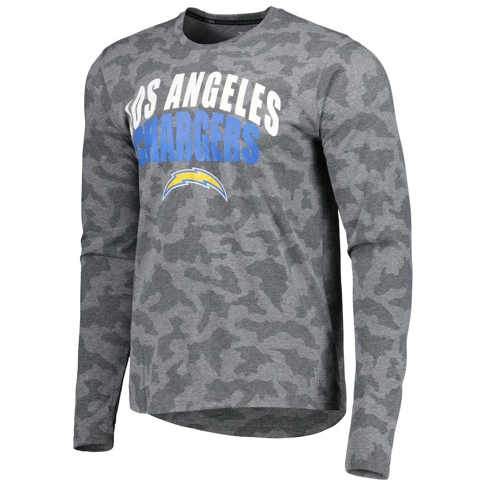 Los Angeles Chargers MSX by Michael Strahan Performance Camo Long Sleeve T-Shirt - Black discount
