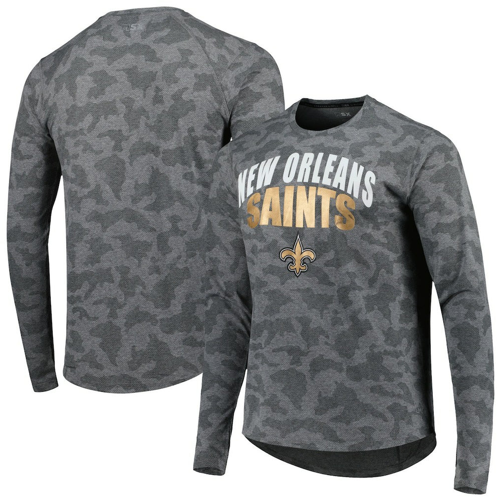 New Orleans Saints MSX by Michael Strahan Performance Camo Long Sleeve T-Shirt - Gray for sale