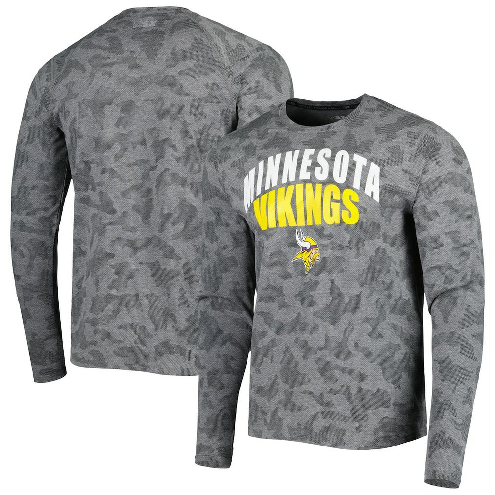 Minnesota Vikings MSX by Michael Strahan Performance Camo Long Sleeve T-Shirt - Black online