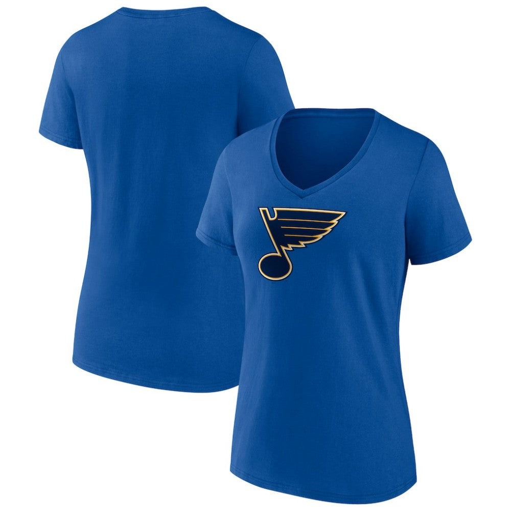 St. Louis Blues Fanatics Women's Primary Logo Team V-Neck T-Shirt - Royal T-shirts