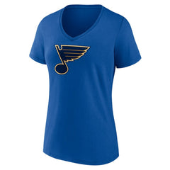 St. Louis Blues Fanatics Women's Primary Logo Team V-Neck T-Shirt - Royal T-shirts