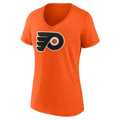 Philadelphia Flyers Fanatics Women's Primary Logo Team V-Neck T-Shirt - Orange T-shirts