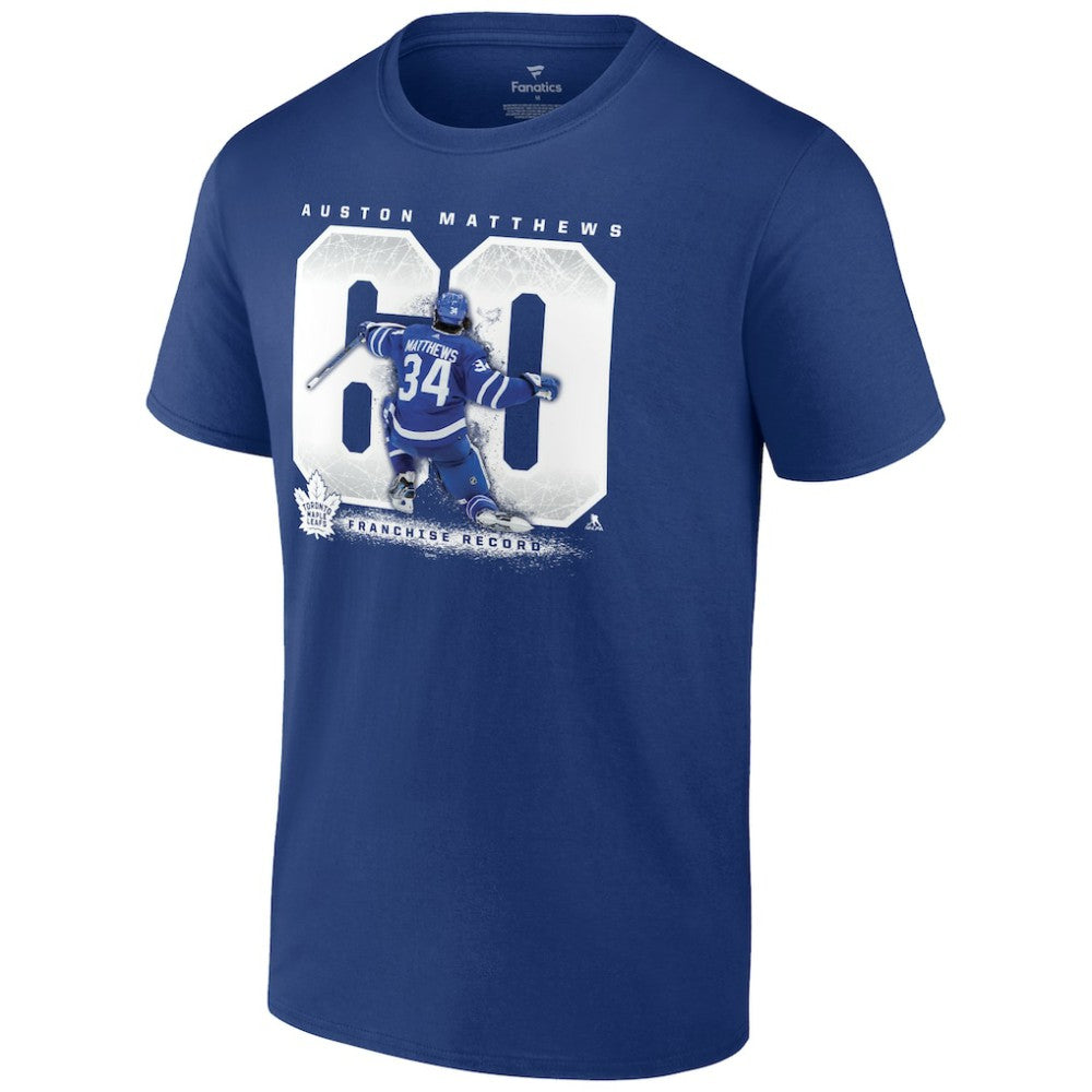 Auston Matthews Toronto Maple Leafs Fanatics Big & Tall Goal Record T-Shirt - Blue T-shirts